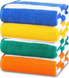 Cabana Stripe Beach Towel 30 x60 Inches Beach Pool Towel Pack of 4 Utopia Towels