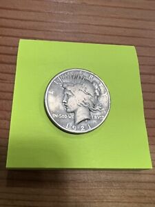 Circulated 1921 P Silver Peace Dollar High Relief $1 First Year