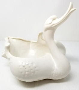 Swan Planter Hull USA Creamware Art Pottery MCM 1950s White Large