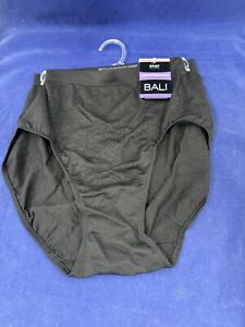 Bali Comfort Revolution Seamless Briefs - 803J Size  10/11 - Black Damask - New
