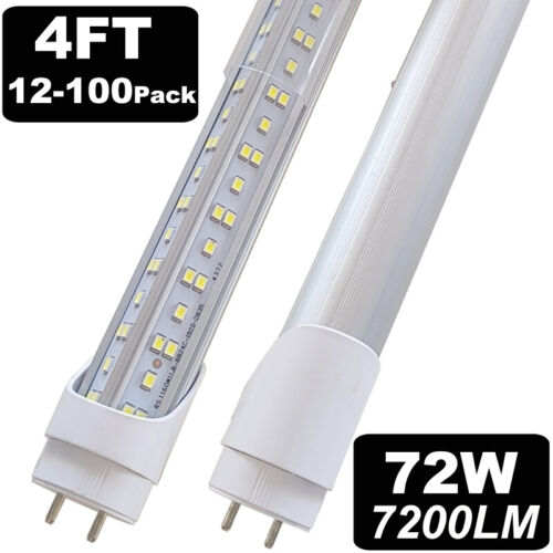 T8 4FT LED Tube Light Bulb 72W G13 Bi-Pin T8 4 Foot LED Shop Lights 48