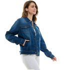 Ladies  boyfriend style Denim jacket, Size L, dark blue