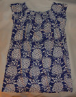 Caribbean Joe Blue/White Hawaiian Tropical Pineapple Print Dress Women's Size XL