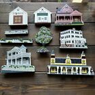 Sheila's House & Cats Meow Wooden Collectibles Lot of 9 One House Double Signed