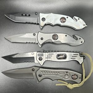 Wholesale Lot  of 4 Pc Pocket Knives Harley Davidson Tactical Assisted Open