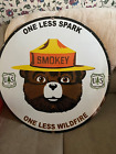 Smokey Bear  PORCELAIN ENAMEL SIGN 30 INCHES ROUND original