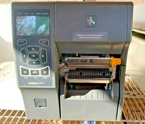 Zebra ZT410 DT Industrial Label Printer 123100-210 Peeler Rewinder UPS Firmware