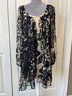 Tracy Reese 100% SILK floral shift babydoll Mini Dress Sz. SMALL - Anthropologie