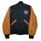 Dehen Mens Medium Black & Brown 100% Virgin Wool Miller Route 100 Bomber Jacket