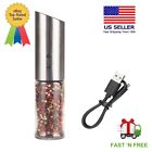 USB Rechargeable Electric Pepper/Salt Grinder, Stainless Steel Body