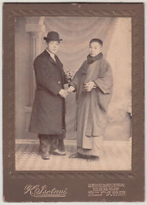 New ListingAntique Photo / Two Men Shaking Hands / Japanese / c. 1905