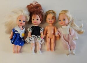 New ListingMattel Barbie Sister Kelly and Friend Dolls Lot of 4 Dressed Vintage Bundle 90s