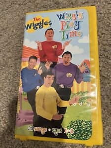 The Wiggles - Wiggly Playtime (VHS, 2001) RARE Yellow Clamshell Case