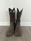 mens ariat square toe boots size 11 Brown Leather Weetern