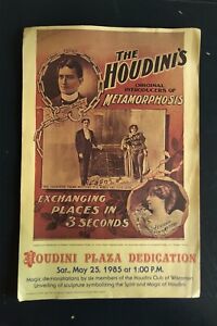 Poster Houdini Museum and Plaza in Appleton, 1985 dedication ceremony Framed