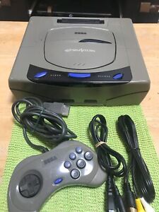 Sega Saturn Console Gray w/s Controler Set HST-3210 Used Japan Tested Working