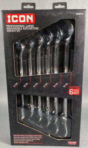 NEW Icon WRRM-6 (57992): 6-pc Metric Pro Large Reversible Ratcheting Wrench Set