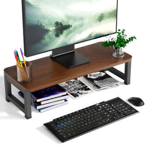 Monitor Stand Riser, Wood Organizer Stand for PC Laptop Printer Computer iMac