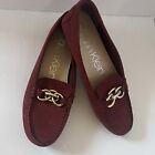 Calvin Klein Women's Slip-on Loafers Size 11 M Suede Flat Shoes Metal Logo