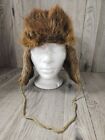 Early Vintage Trapper Hat Canada Muskrat Fur Deer Hide Cap Hudson's Bay Handmade