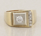 Men's 14k Yellow Gold Diamond Ring Size 10 1/2