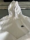 Nike Hoodie Sweatshirt Adult Large White Swoosh Logo Sportswear Athletic Cotton