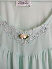 Vanity Fair XL Vintage Nightgown Green Grannycore V Neck Silky Short Sleeve VTG