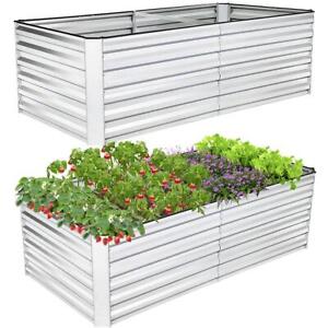 New ListingGalvanized Raised Garden Bed Steel Rectangular Planter Box for Vegetable Flower