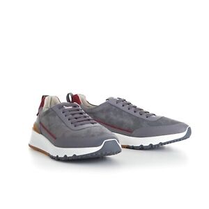 BRUNELLO CUCINELLI 995$ Gray Low Top Runners Sneakers - Lace Up, Suede