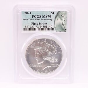 New Listing2021 Peace Silver Dollar 100th Anniversary - First Strike - PCGS MS70