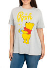 Winnie The Pooh Honey Bees Short Sleeve T-Shirt Heather Gray Women's Plus Size