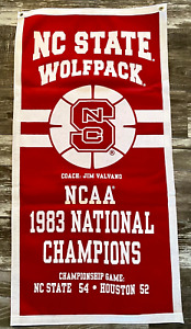 NC State Wolfpack 1983 NCAA Jim Valvano Basketball Banner