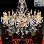 Geniune K9 Crystal Chandelier CLEAR GOLDEN 2/5/6/7/8/10/15 Arms Table Floor Lamp
