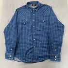 Vintage Ralph Lauren RRL Mens Western Shirt Blue w/ Snap Buttons - XL
