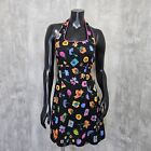 Vintage 90s Decked Out Size S Bright Floral Halter Mini Babydoll Dress Tie Back