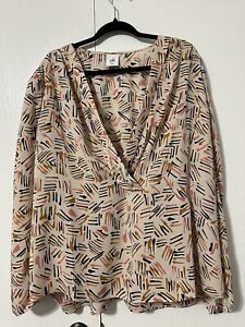 Cabi New NWT Marni Blouse #4162 Ivory with red orange & black - XXL Was $90
