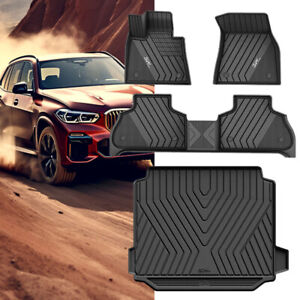 3W Floor Mats and Trunk Mat for BMW X5 2019-2023 All Weather TPE Cargo Liner (For: 2021 BMW X5 xDrive40i 3.0L)