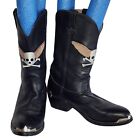 Rare Black Leather Western Motorcycle Boots Skull Durango Mens Size 11 Wide EE