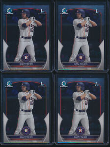 Lot of (4) CAM FISHER 1st 2023 Bowman Chrome Draft ASTROS Rookie Card RC