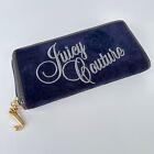 Vintage Juicy Couture Wallet Navy Blue Rose Leather Interior Y2K 2000s Mint EUC