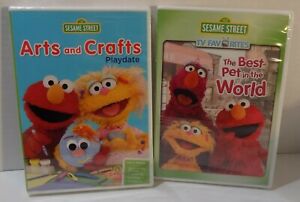 Sesame Street Arts and Crafts Playdate The Best Pet in the World (DVD) Lot of 2