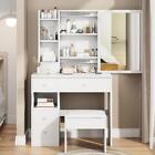 Vanity Set w/Sliding Mirror Makeup 4 Drawers for Girls No More Than 5.6ft Tall