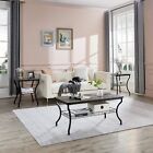 3-Piece Coffee Table & 2  Nightstand End Table Occasional Living Room Set Wooden