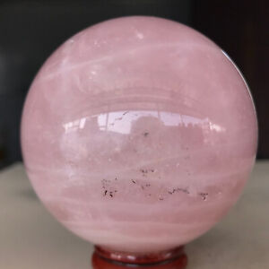 405g Natural Pink Rose Quartz Crystal Sphere Mineral specimen Healing K861