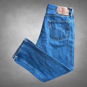 Vintage Levis 501xx Jeans Mens 34x29 Blue Button Fly USA Made Denim Medium Wash