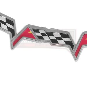 2* Front & REAR For Chevy C6 Corvette 2005-13 Crossed Flag Emblem BADGE DECAL