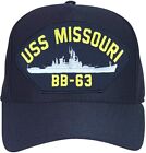 NEW USS Missouri BB-63 Ships Baseball cap hat. Navy Blue. USA Made