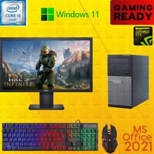 Dell i5 Gaming Desktop PC Computer Nvidia GTX 1050Ti Win11 16GB 2TB 23