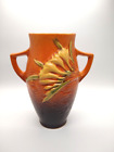 Roseville Pottery 117-6 Freesia Tangerine Double Handle Vase 6
