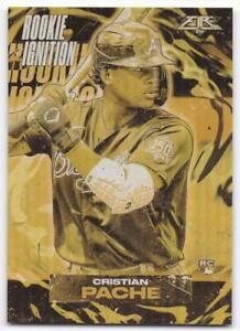 2021 Topps Fire Cristian Pache Rookie Ignition Gold Minted Baseball Card